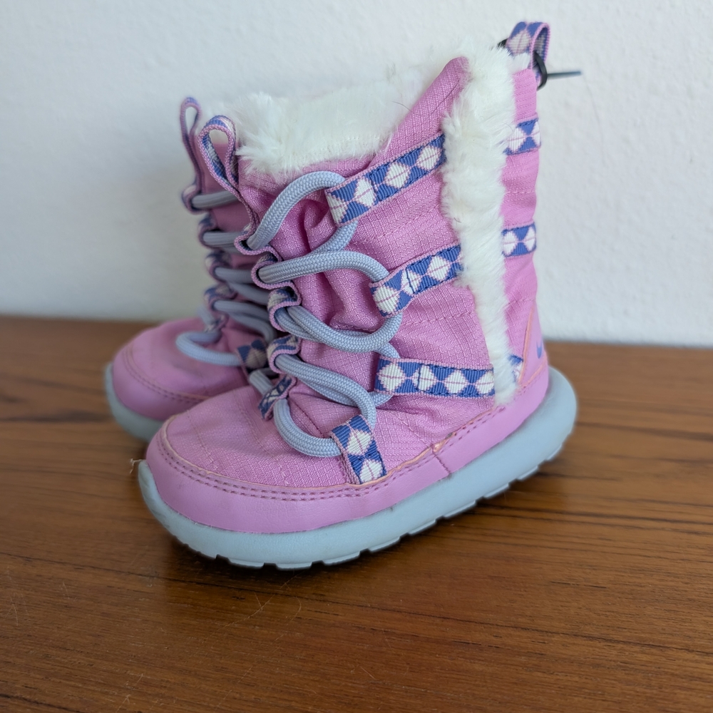 Nike Pink and Purple Kids Boots